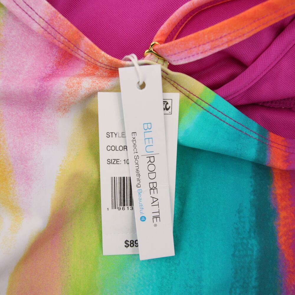 Bleu Rod Beattie Splash Out Tankini Top High Neck Keyhole Multicolor Size 10 NWT - Picture 10 of 12